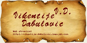 Vikentije Dabulović vizit kartica
